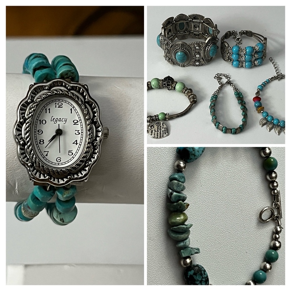 Lot of Jewelry 6 Bracelets & Watch